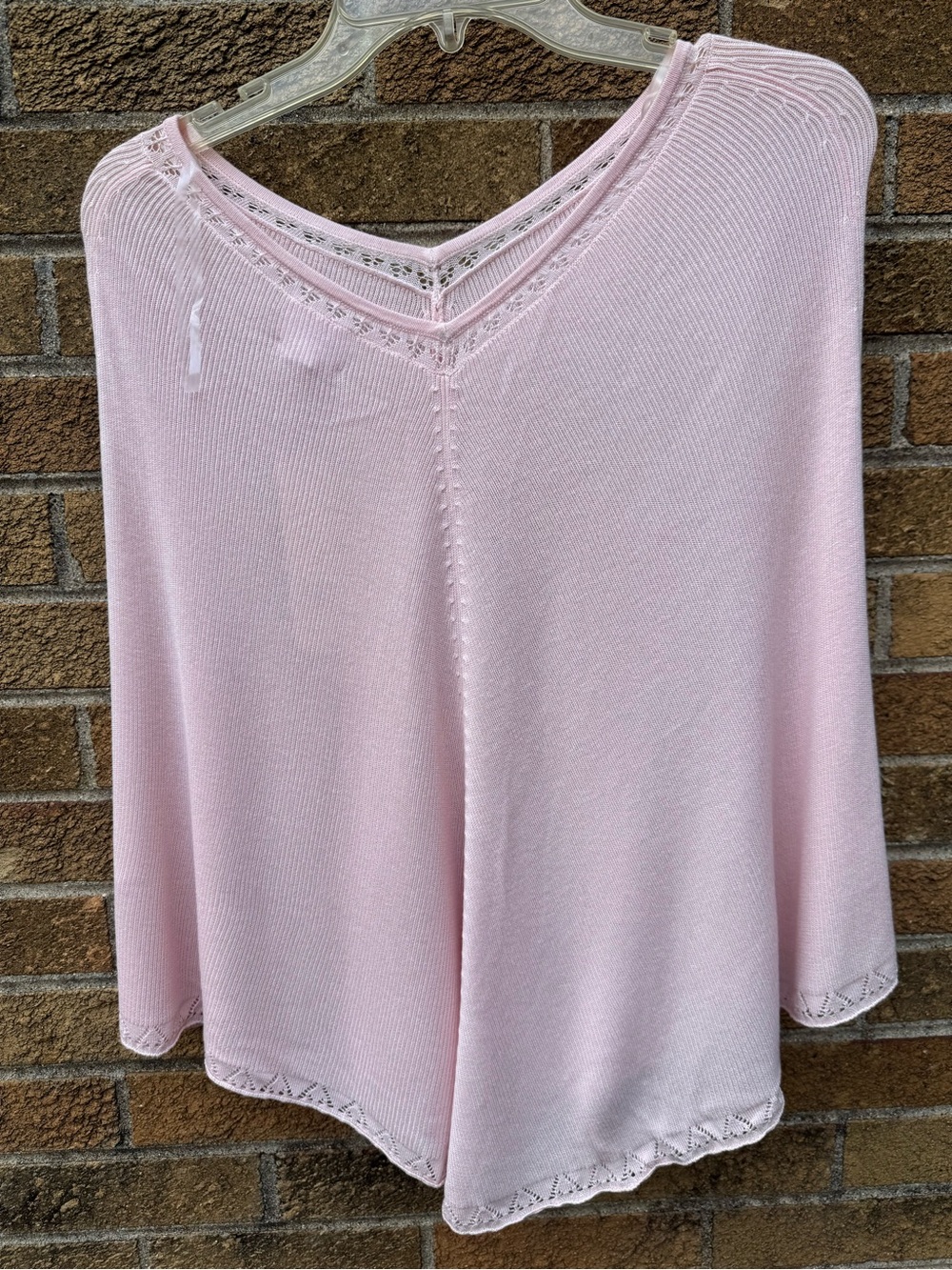 Light Pink Knit Pancho Top